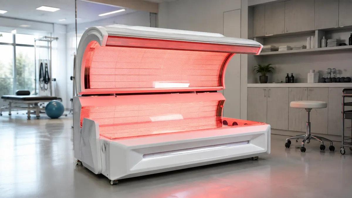 Mito Prime bed in a bright medical and rehabilitation treatment room